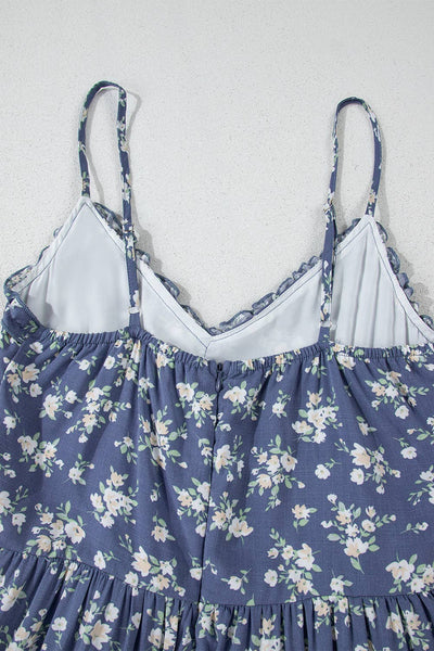 Spaghetti Strap Tiered Midi Dress