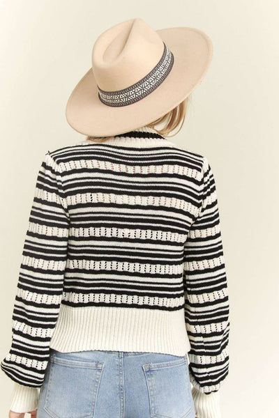 Bow tie stripe sweater
