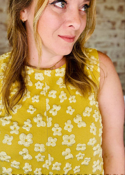 Embossed Mini Swing Dress