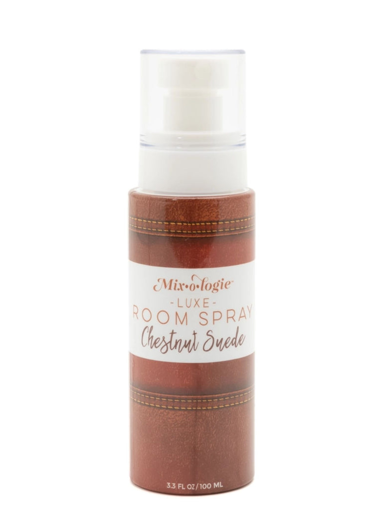 Mixologie luxe room spray fragrance in chestnut suede