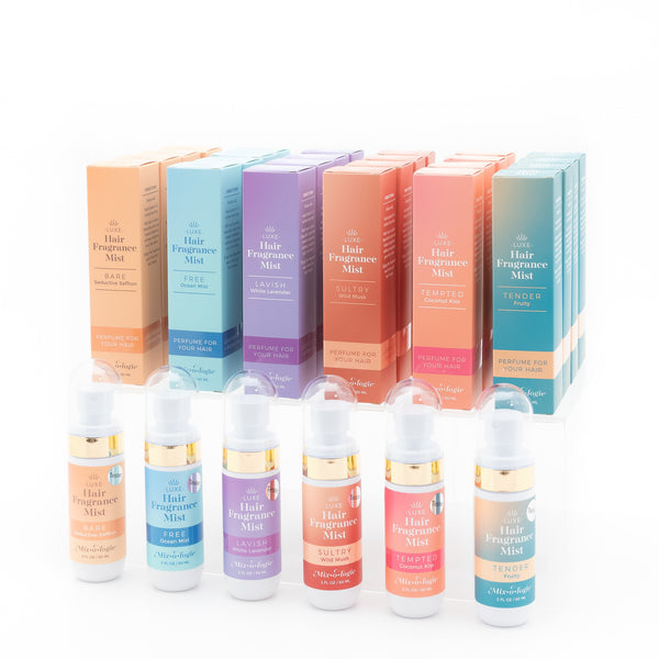 MIxologie hair fragrance mist in 6 fragrances. Does not weigh down hair very light and easy fragrance