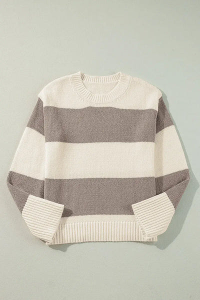 Colorblock Loose Pullover Sweater