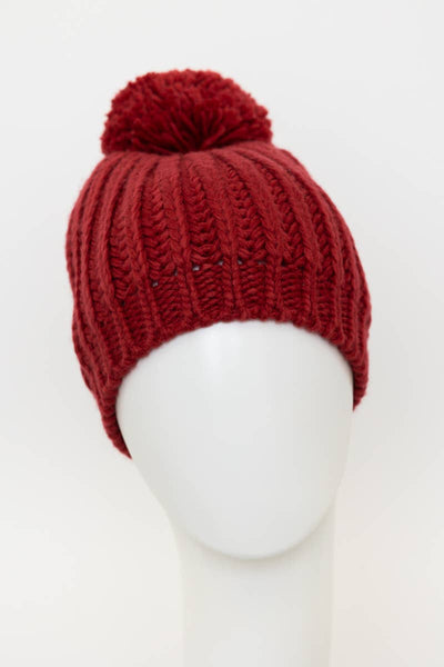 Cable Knit Pom Beanie
