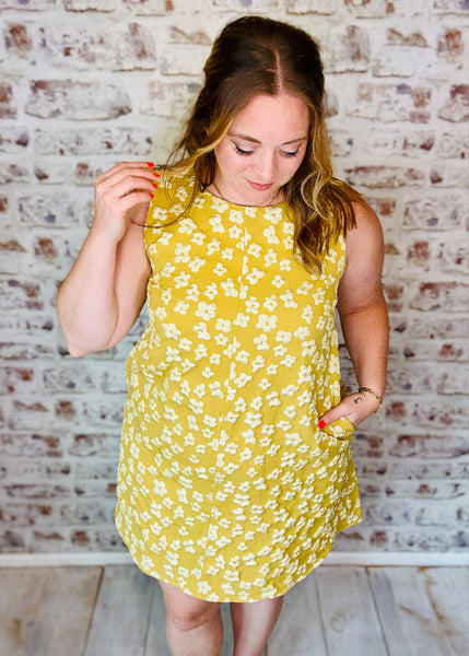 Embossed Mini Swing Dress