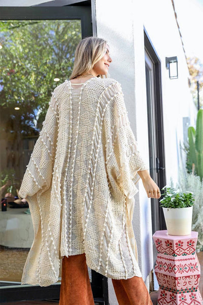 Cream Zig Zag Soft Kimono - Cover Up