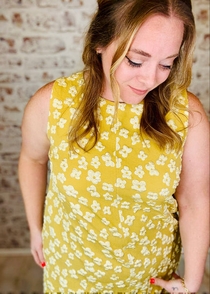 Embossed Mini Swing Dress