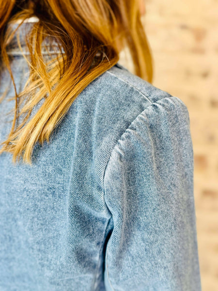 Denim Blazer Single Breasted