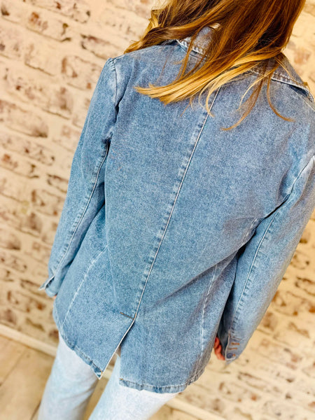 Denim Blazer Single Breasted