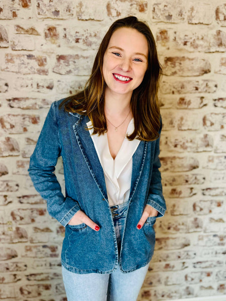 Denim Blazer Single Breasted