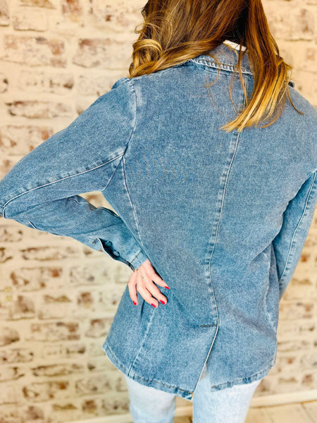 Denim Blazer Single Breasted