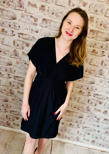 Bat-sleeved Black Dress