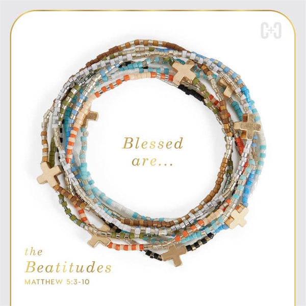 The Beatitudes Cross Charm Bracelet: Silver