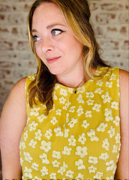 Embossed Mini Swing Dress