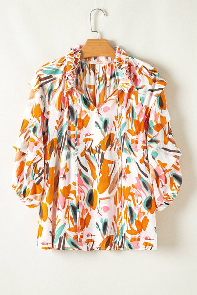 Print 3/4 Sleeve Blouse