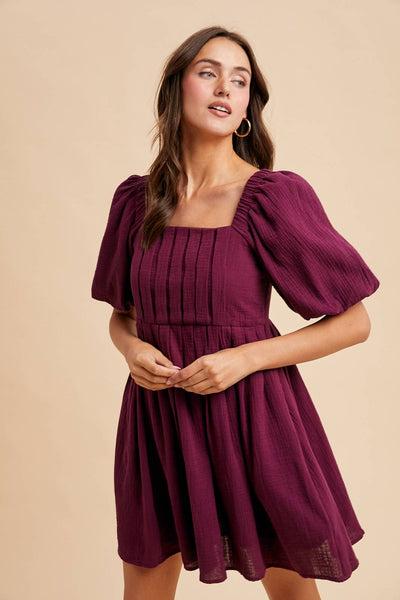 BOX PLEAT MINI DRESS