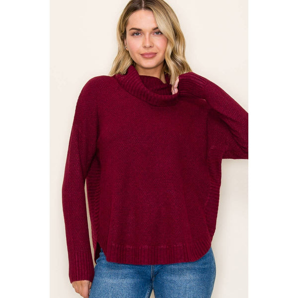 Burgundy Turtleneck Sweater