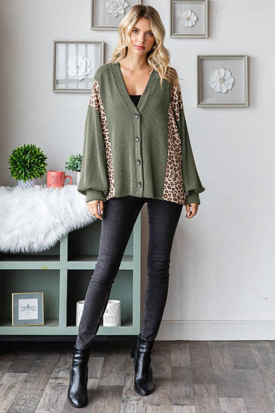 Olive Leopard Cardi
