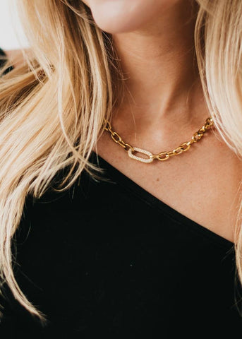 Michaela diamond chain necklace measures 16"-19" inches