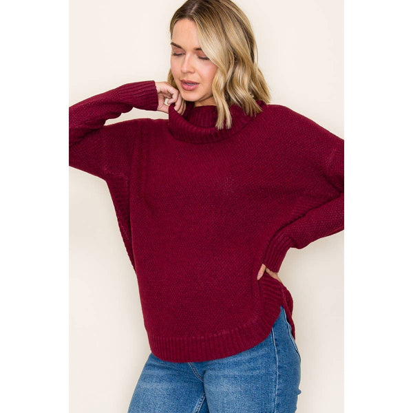 Burgundy Turtleneck Sweater