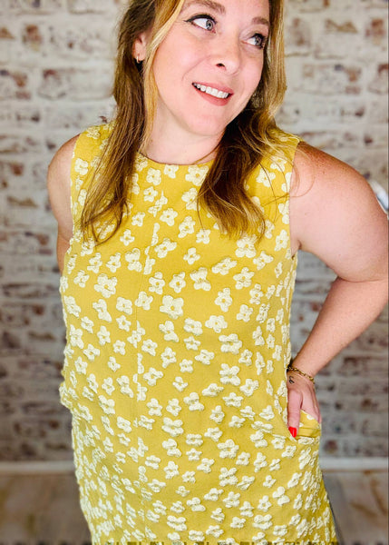 Embossed Mini Swing Dress