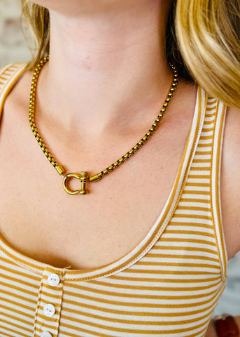 Lucky Me Horseshoe Toggle Necklace - WATERPROOF