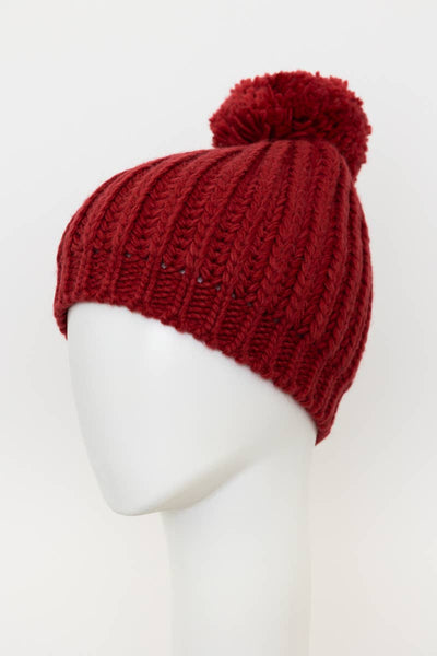Cable Knit Pom Beanie