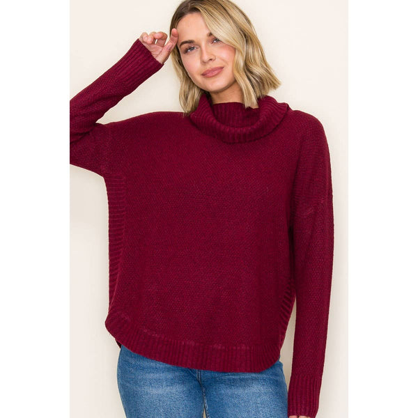 Burgundy Turtleneck Sweater