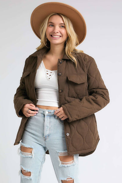 Brown Quilted Jacket