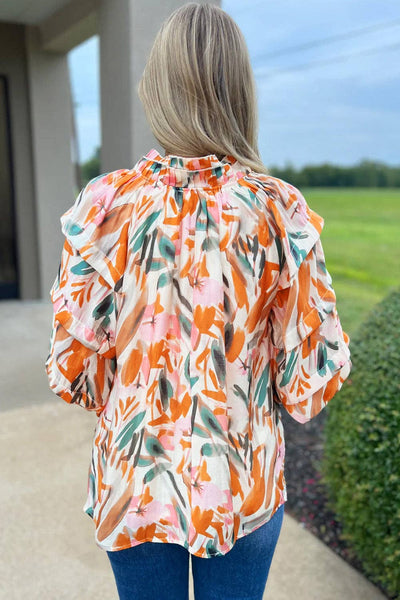 Print 3/4 Sleeve Blouse