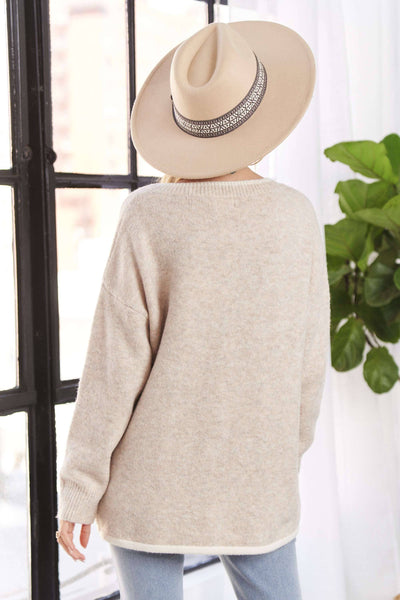 Cream hi-low sweater