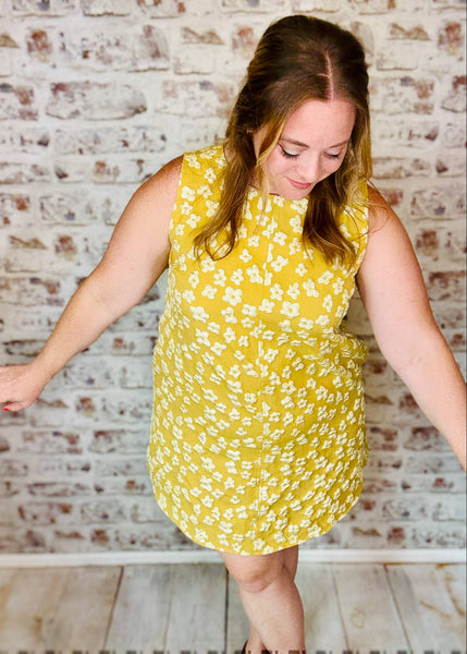 Embossed Mini Swing Dress