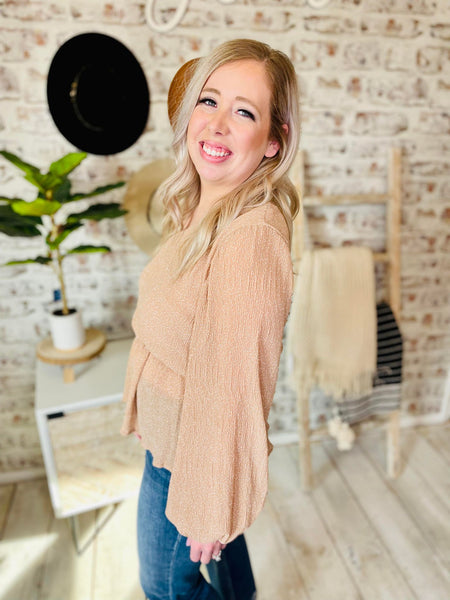 Woman wearing Light Pink One Shoulder Top