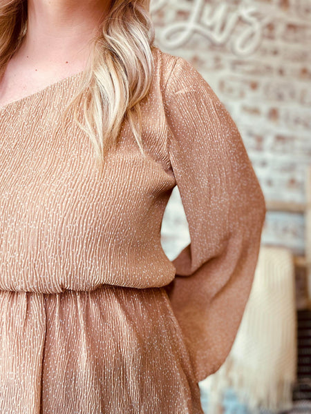 Woman wearing Light Pink One Shoulder Top