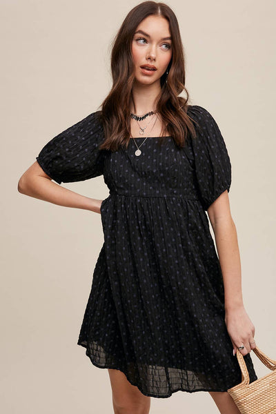Dot Puff Sleeve Dress