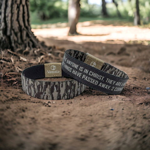 Versible® Wristbands - Tree Bark Camo / 2 Corinthians 5:17