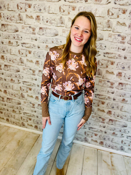 Floral Waffle Long Sleeve