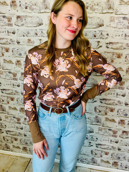 Floral Waffle Long Sleeve