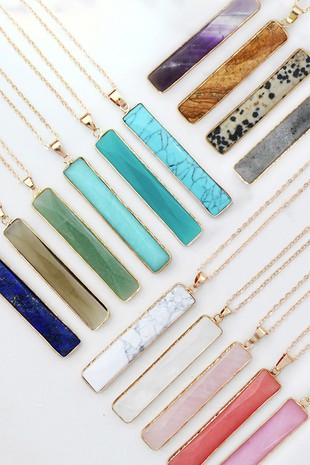 Vertical Stone Bar Necklace