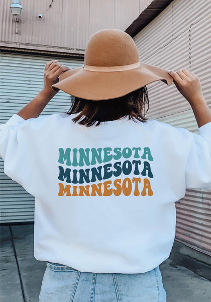 Groovy Retro Minnesota Crewneck Sweatshirt