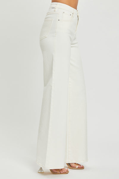 Risen Hi Rise Wide Leg Cream