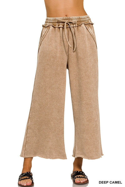 Acid Wash Palazzo Sweatpants