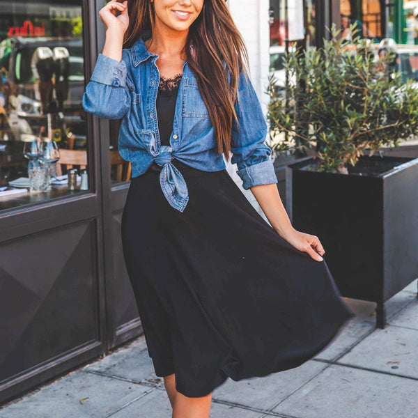 Black A-line Skirt