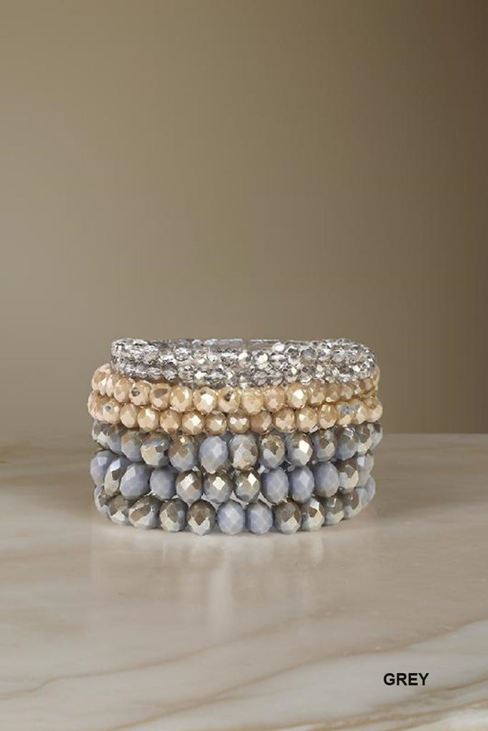 Stackable Beaded Bracelet Gray