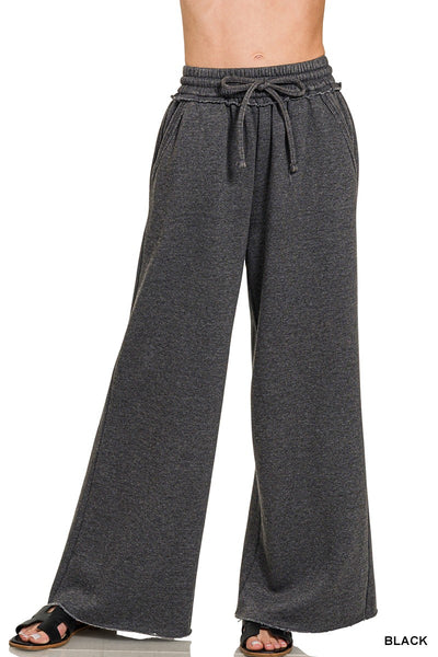 Acid Wash Palazzo Sweatpants