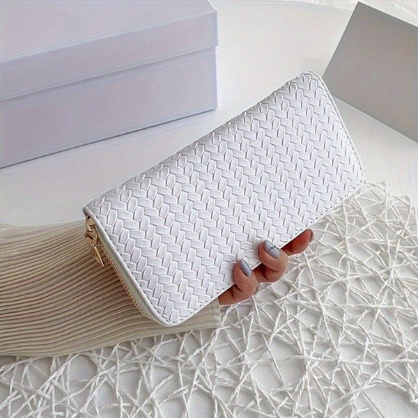 Faux Leather Woven Wallet