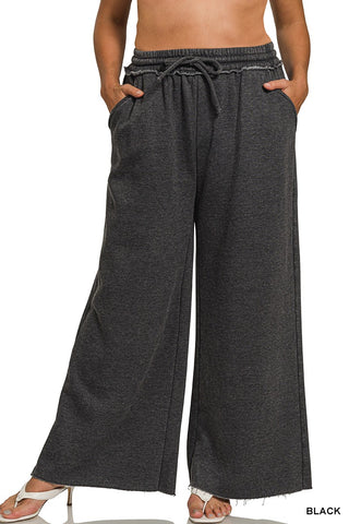 Acid Wash Palazzo Sweatpants