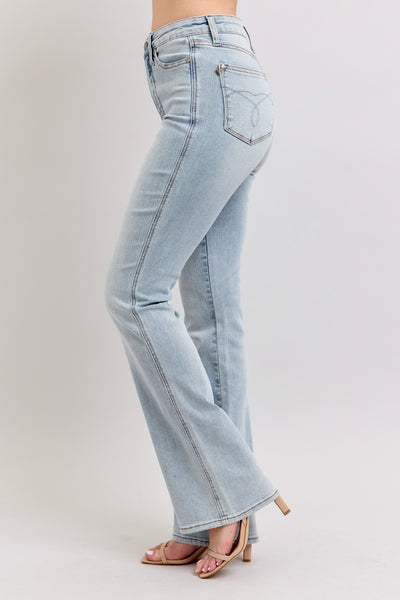 Light Wash Tummy Control Boot