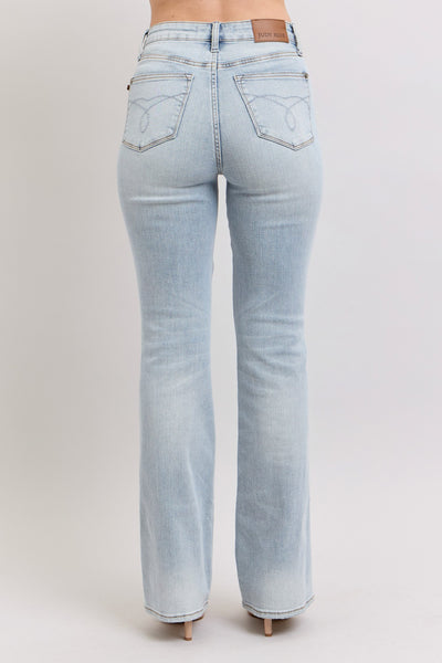 Light Wash Tummy Control Boot