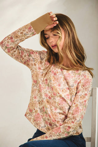 Waffle Floral Top