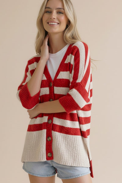 Oversize Stripe Cardigan